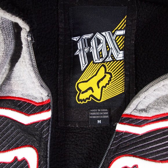 Fox Brand Gray Men's Hoodie Size Medium, Embroidered Fox Logo, Heavy Weight - Picture 2 of 5